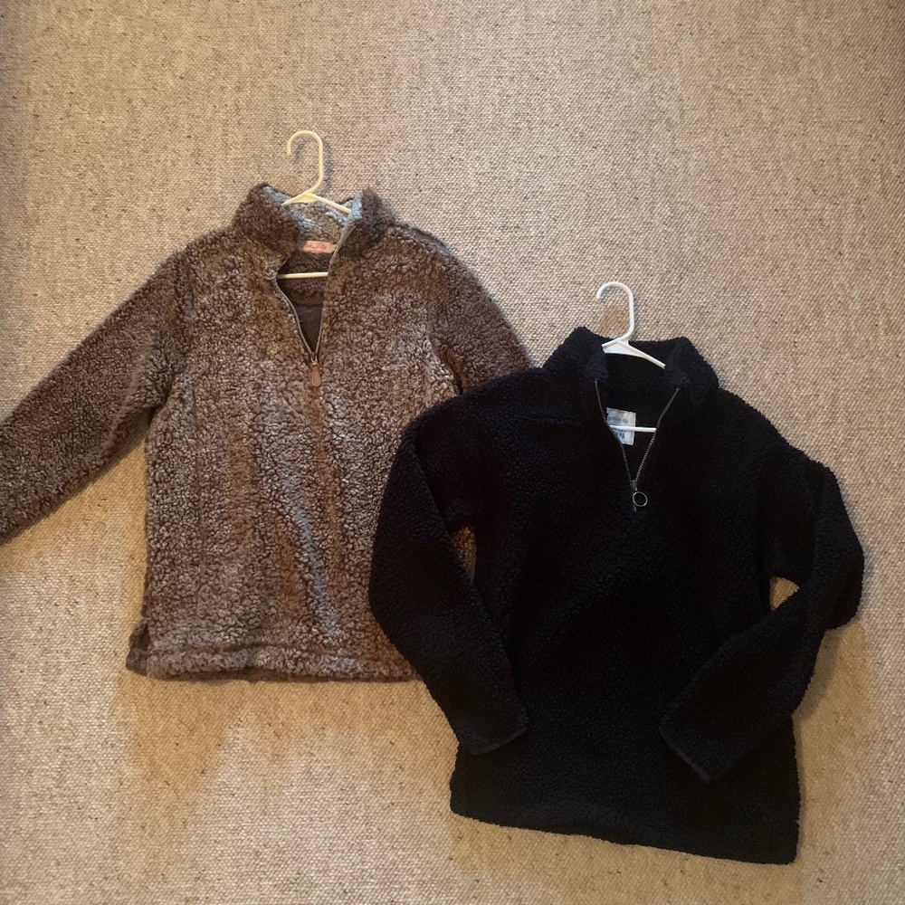 Sherpa Teddybear pullover jackets size small and size medium
